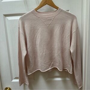 Sablyn Cashmere light Pink crew Knit Sweater XS cropped